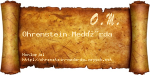 Ohrenstein Medárda névjegykártya